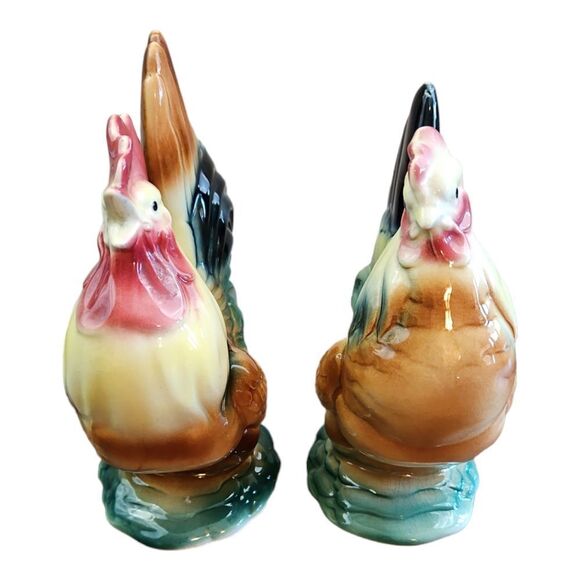 Vintage 1950s Royal Copley Porcelain Hen & Rooster Figurine Statue - Picture 5 of 8